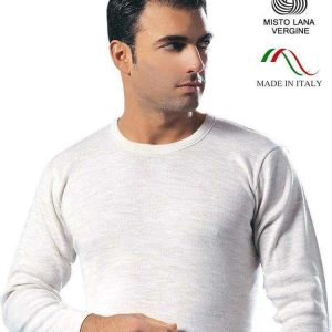 Maglia Uomo marca Leable a manica lunga girocollo in Misto Lana articolo 417 – Made in Italy