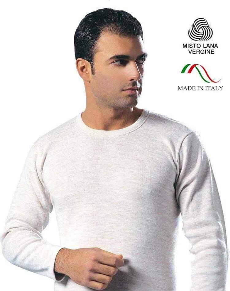 Maglia Uomo marca Leable a manica lunga girocollo in Misto Lana articolo 417 – Made in Italy - immagine 2