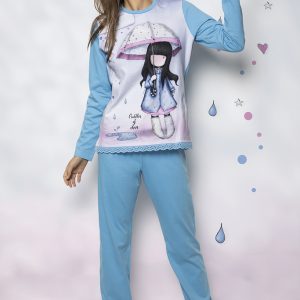 🌧️ Pigiama donna marca Santoro London Gorjuss “Puddles of Love” – Caldo Cotone – solo in taglia L ed XL