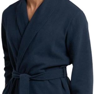 Giacca da camera uomo marca Irge – Modello Sciallato in tessuto pile morbido e caldo