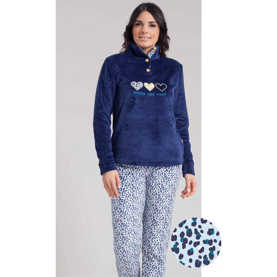 Pigiama donna marca Irge in morbido e caldo Coral (pile) - immagine 2