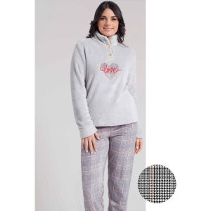 Pigiama donna marca Irge in morbido e caldo Coral (pile)