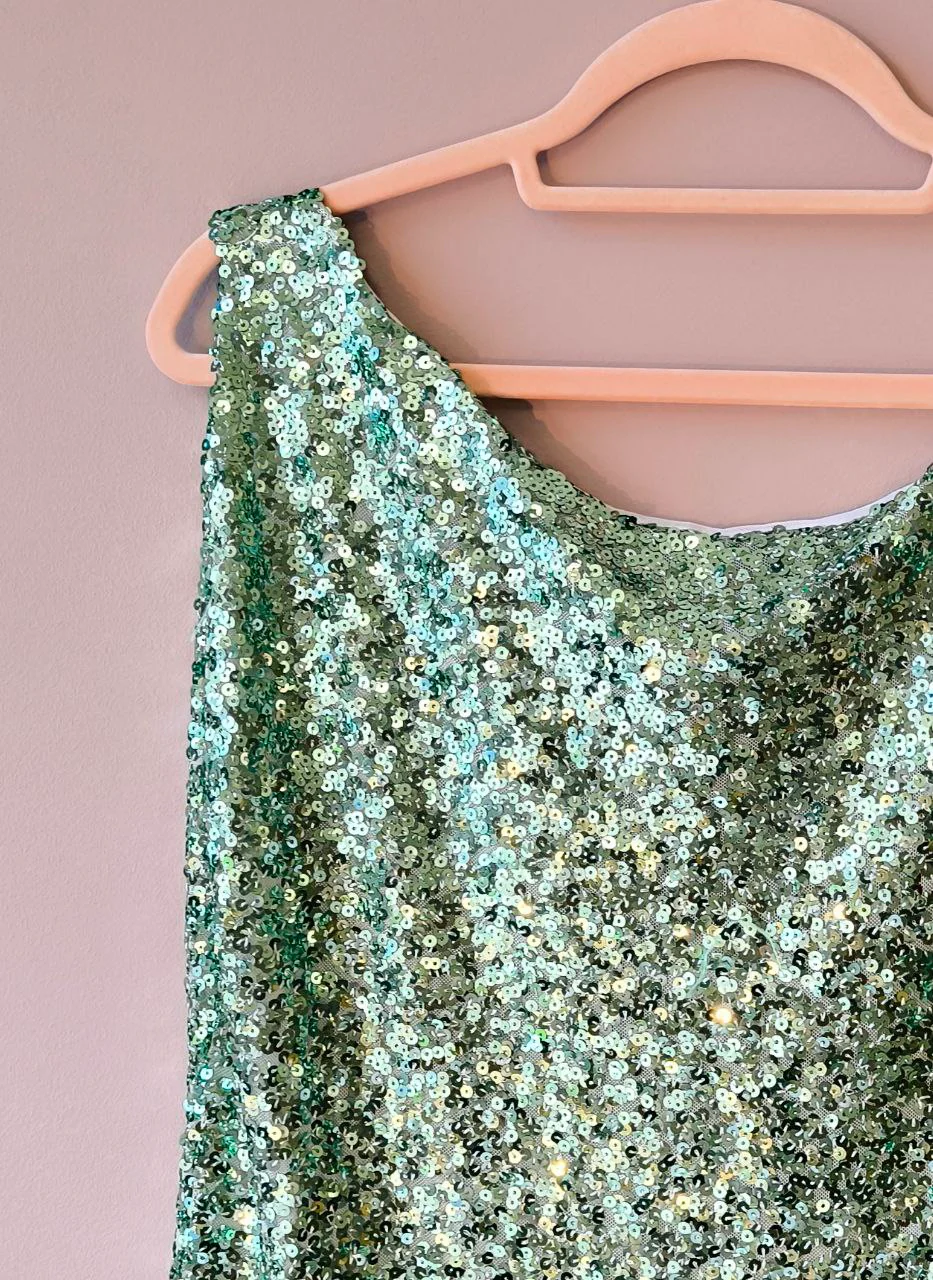 Abito Red Carpet Tubino Corto Da Cocktail in Paillettes e Piume - immagine 4