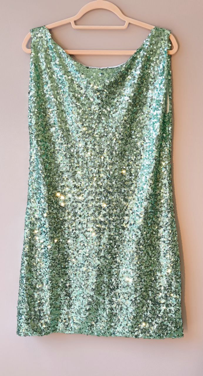 Abito Red Carpet Tubino Corto Da Cocktail in Paillettes e Piume - immagine 5