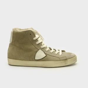 Sneakers Philippe Model allacciato da donna in camoscio nocciola CMHD-M052