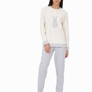 Pigiama donna marca Ragno in 100% caldo cotone fant.Baby Lavender