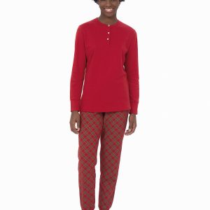 Pigiama donna marca Ragno in 100% caldo cotone fant. Chili Pepper