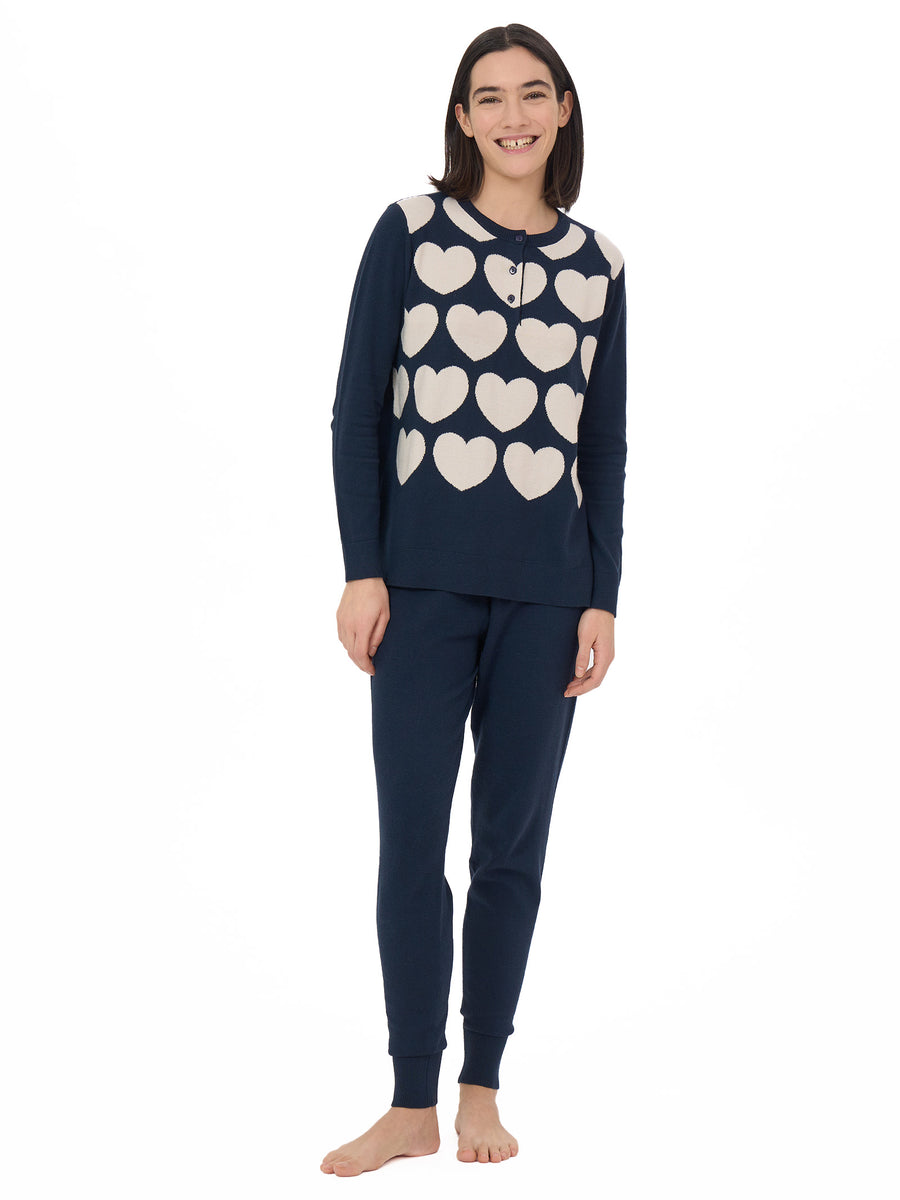 Pigiama donna marca Ragno in misto viscosa fant. Bleu