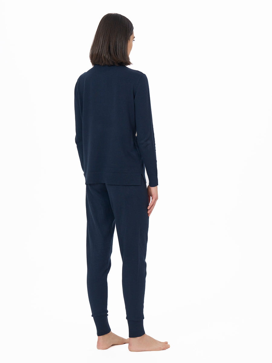 Pigiama donna marca Ragno in misto viscosa fant. Bleu - immagine 4
