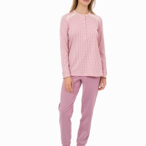 Pigiama donna marca Ragno in 100% caldo cotone fant. Mauve Shadows