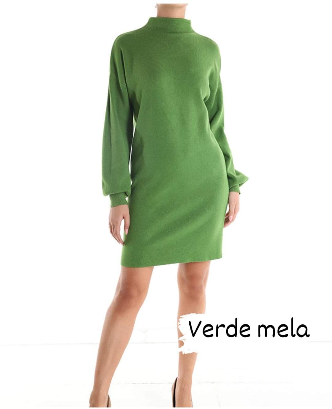 Abito/maxi maglia in tessuto a maglia a collo alto - immagine 8