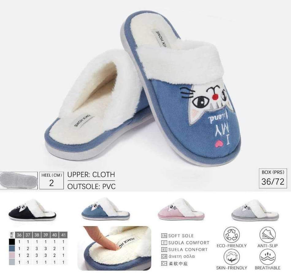 Pantofole invernali donna fantasia Gatto