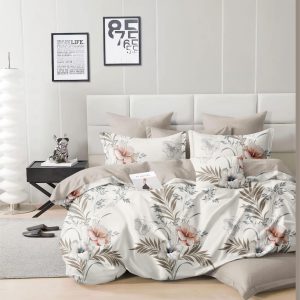 Copripiumino matrimoniale con federe coordinate – Sogno Fiorito in Stile Contemporaneo –