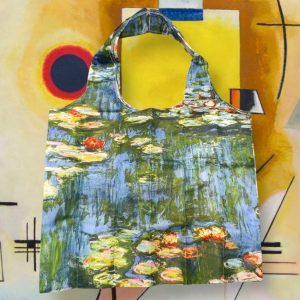 Shopping bag serie “quadri d’autore” modello “I fiori nell’ acqua” di Claude Monet