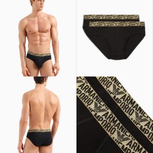 Bipack slip Emporio Armani serie oro in cotone elasticizzato