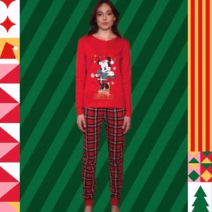 Pigiama Natale 2024 uomo marca Sabor Disney modello Mickey Minnie (Topolina)
