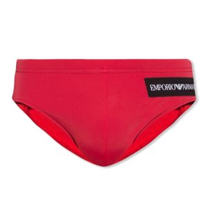 Costume uomo a slip Emporio Armani in colore rosso taglia 50/L