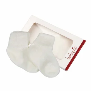 2 paia primo calzino neonato con risvolto in cotone caldo