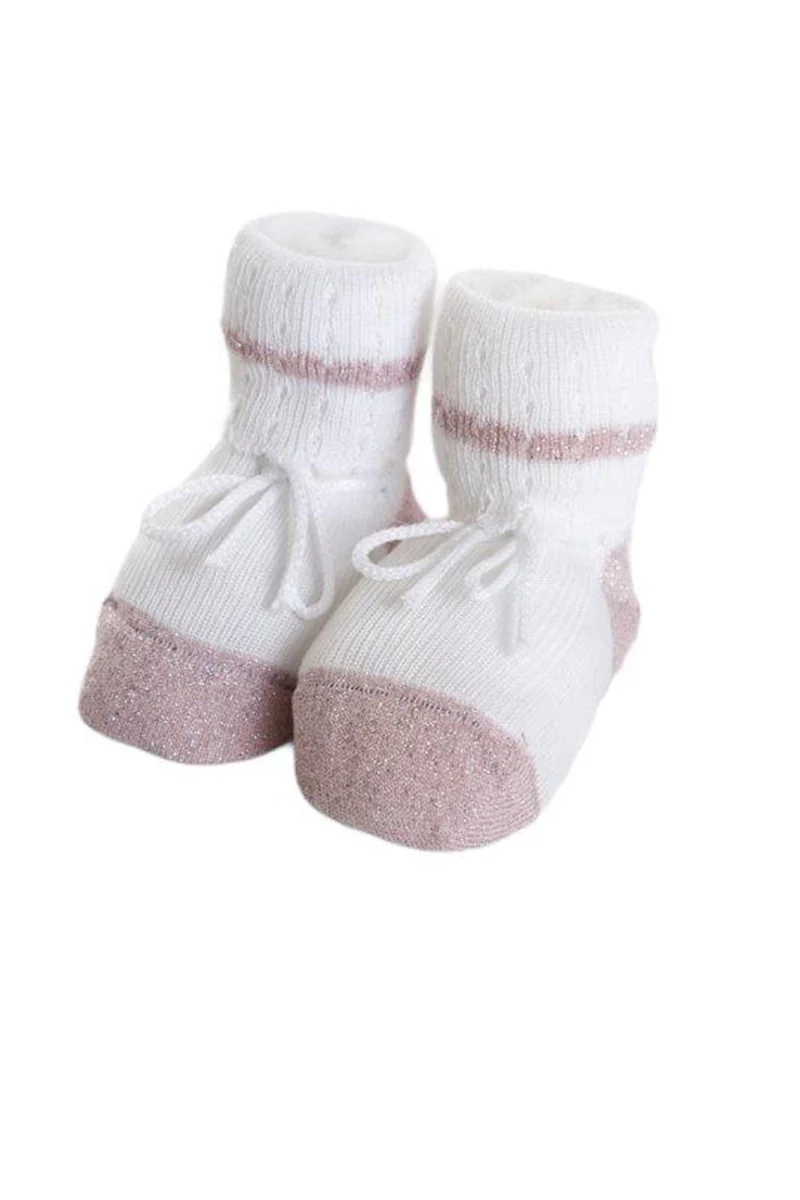 Scarpina neonato in lurex e cotone mercerizzato - immagine 2