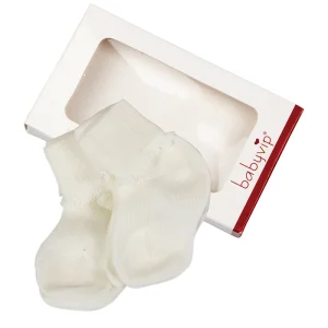 2 paia primo calzino neonata con risvolto in cotone