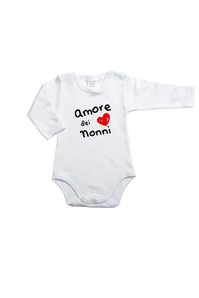 Body manica lunga con stampa "Amore dei nonni"
