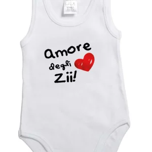 Body spalla larga con stampa "Amore dei Zii"