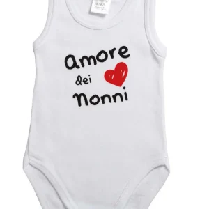 Body spalla larga con stampa "Amore dei Nonni"