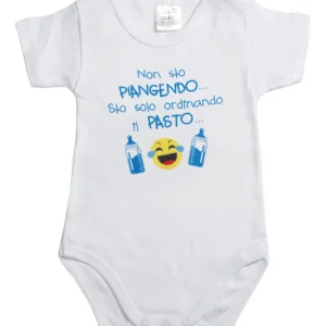 Body mezza manica in cotone con stampa "Non sto piangendo... Sto solo ordinando il pasto..."