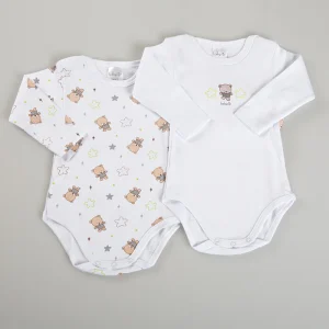 2 Body manica lunga con bottoni su spalla in cotone caldo