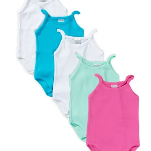 Set 5 body neonata Babyvip spalla stretta colori assortiti