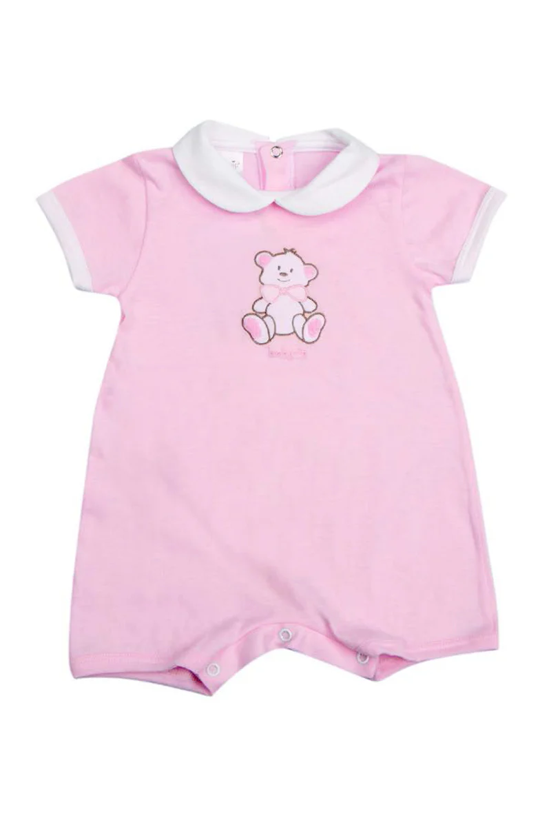 Pagliaccetto in jersey con ricamo orsetto - immagine 2