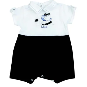 Pagliaccetto in jersey con ricamo orsetto