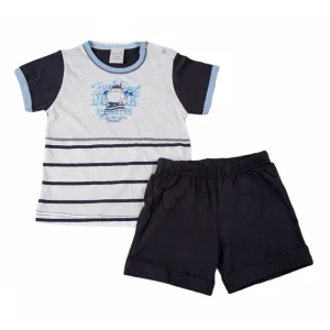 Pigiama bimbo mezza manica in cotone con stampa