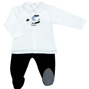 Completo 2 pezzi in jersey con ricamo orsetto