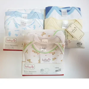 Set 4 Body neonato Babyvip manica lunga cotone caldo colori assortiti