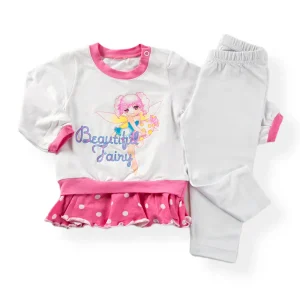 Pigiama bimba manica lunga in cotone con stampa