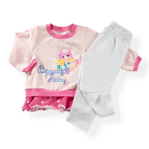 Pigiama bimba manica lunga in cotone con stampa