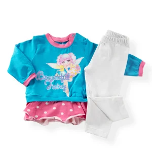 Pigiama bimba manica lunga in cotone con stampa