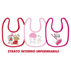 3 Bavetta stampata in doppia spugna con strato interno impermeabile - chiusura a strappo