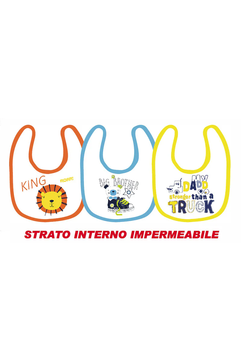 3 Bavetta stampata in doppia spugna con strato interno impermeabile - chiusura a strappo - immagine 3