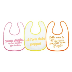 3 Bavette stampate in doppia spugna con strato impermeabile - chiusura a strappo