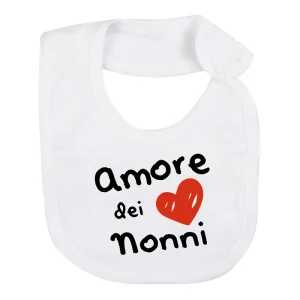 Bavetta in cotone con stampa "amore dei nonni"