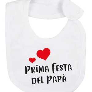 Bavetta in cotone con stampa "Prima festa del papà"