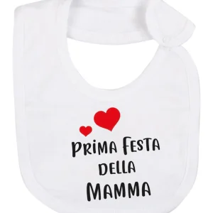 Bavetta in cotone con stampa "Prima festa del mamma"