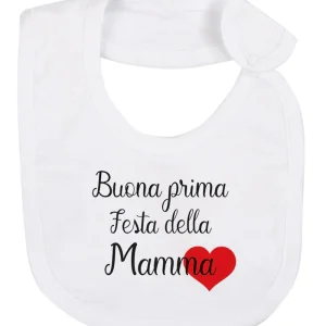 Bavetta in cotone con stampa "Buona prima festa della Mamma"