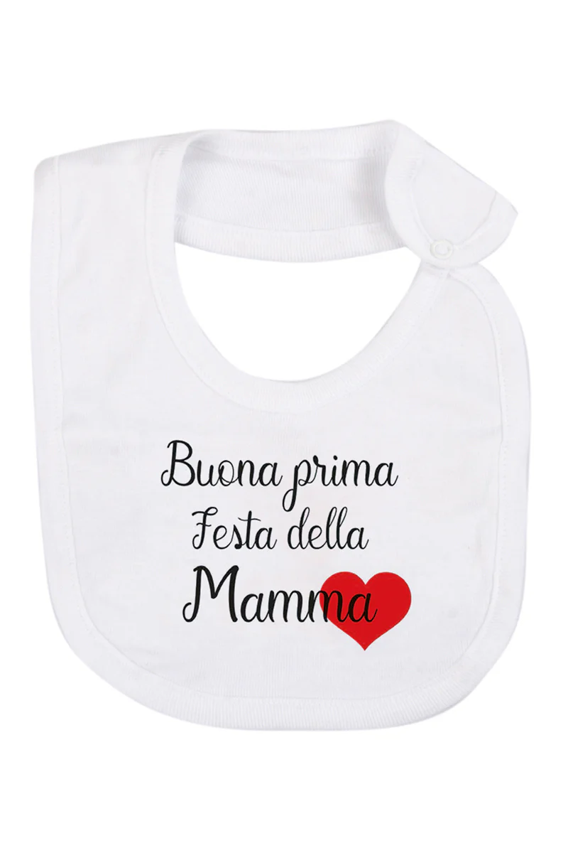 Bavetta in cotone con stampa "Buona prima festa della Mamma" - immagine 2
