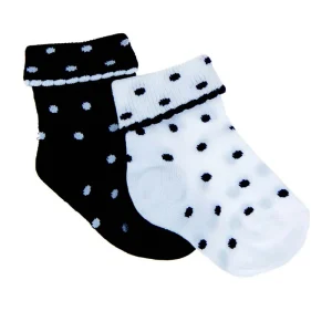 2 paia calzino con risvolto in cotone mercerizzato