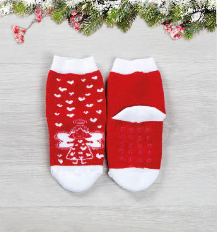 Calzino in spugna con applicazione antiscivolo fantasia natale - immagine 4