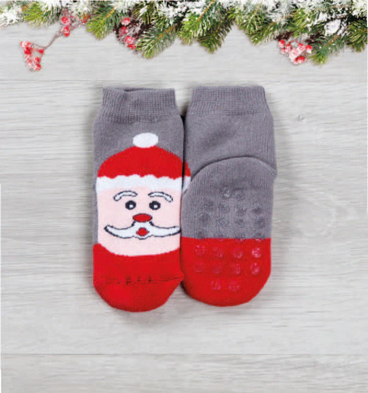 Calzino in spugna con applicazione antiscivolo fantasia natale - immagine 5
