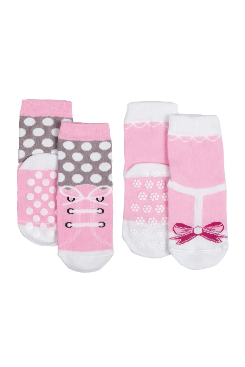 2 paia calzino in cotone con applicazione antiscivolo